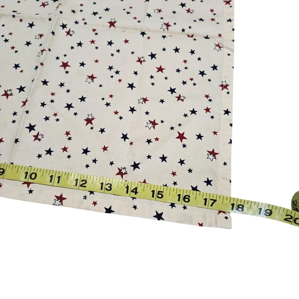 Set Of 4 Red White &‎ Blue Star Napkins Reusable Washable Table Linens Patriotic